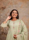 Naisha K 155 Mulmul Embroidered Kurti Bottom With Dupatta Suppliers In India
